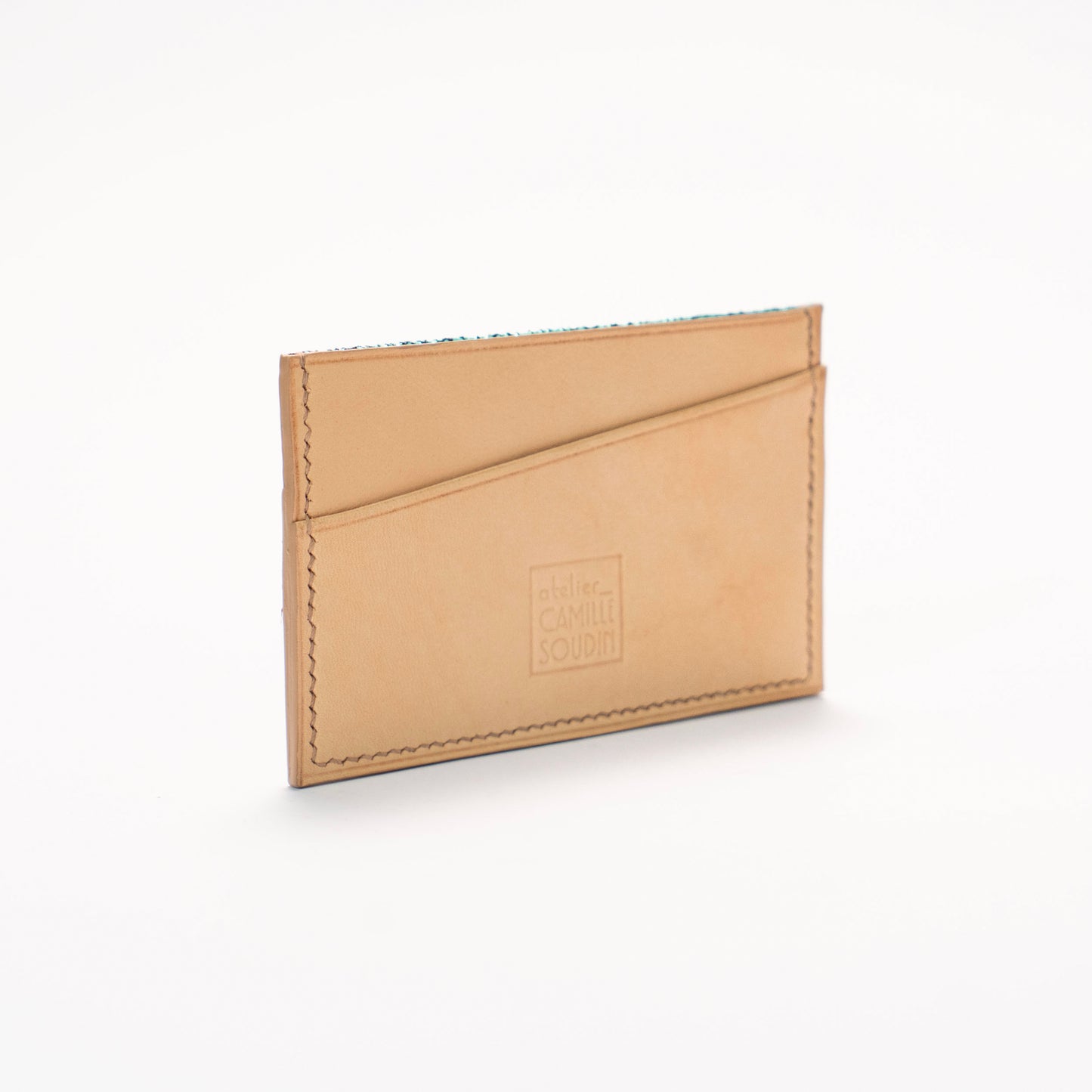 Porta carte nature / turchese